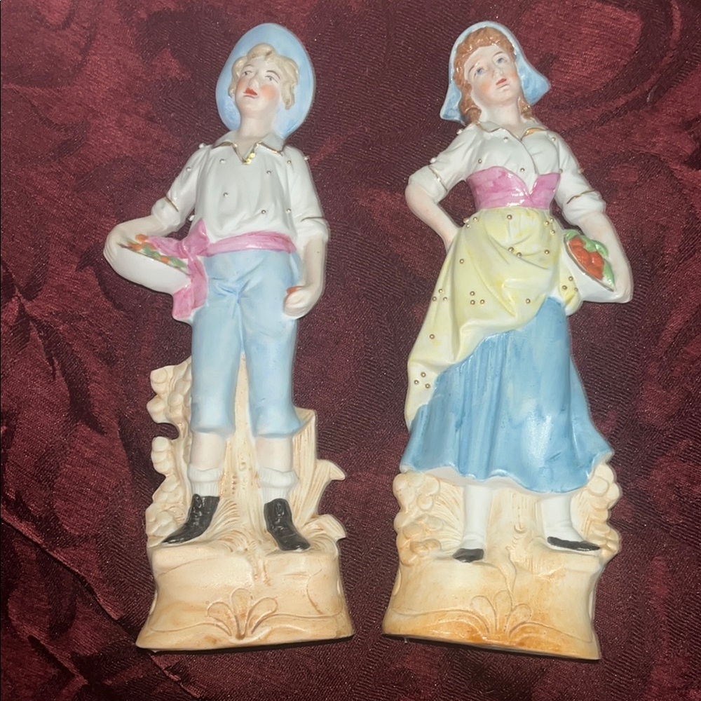 Charming Pastel Bisque Figurine Set
